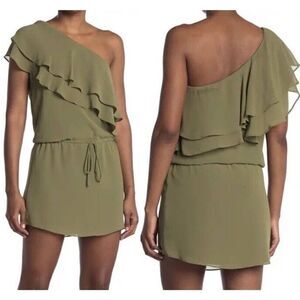 Haute Hippie on shoulder ruffle dress